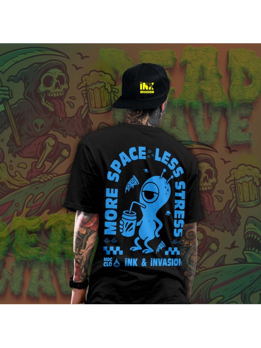 Тениска унисекс More Space, Less Stress – Alien Tee